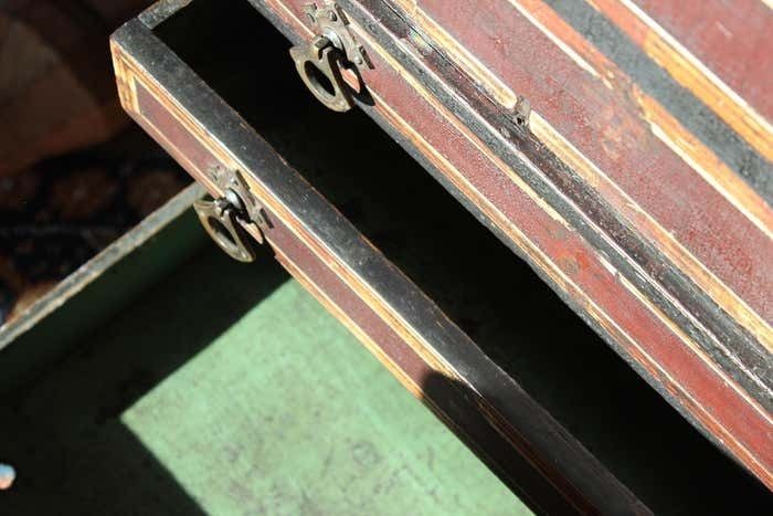 1895.0 Late 19th Century Unusual Aesthetic Movement Painted Clerks Desk photo