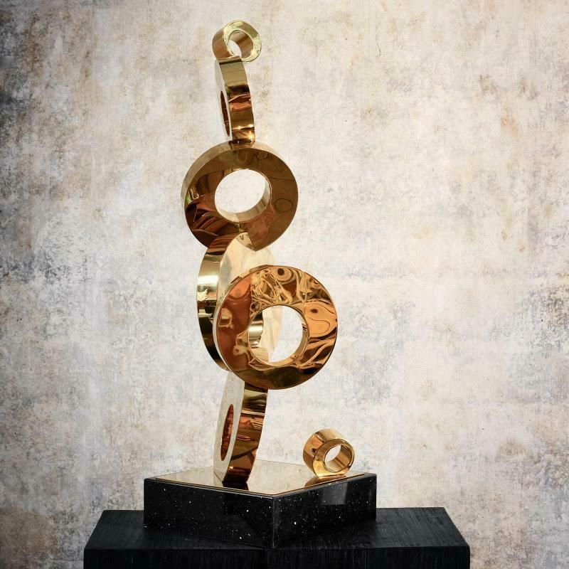 Contemporary Gilded Metal Sculpture, 20th Century. photo furniture