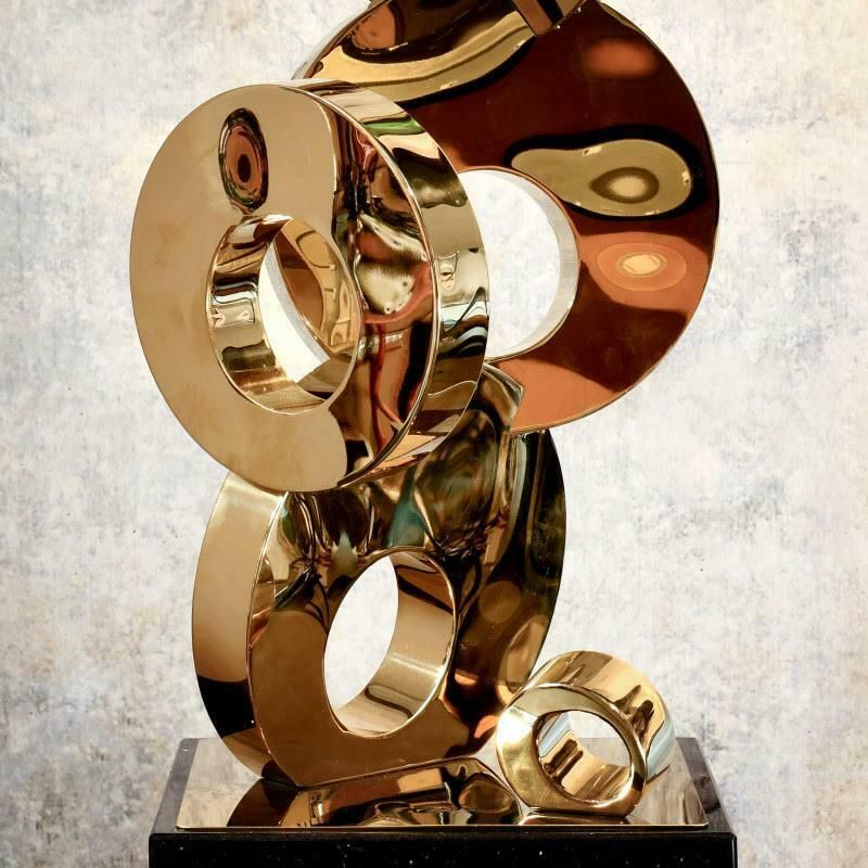 Contemporary Gilded Metal Sculpture, 20th Century. photo for sale