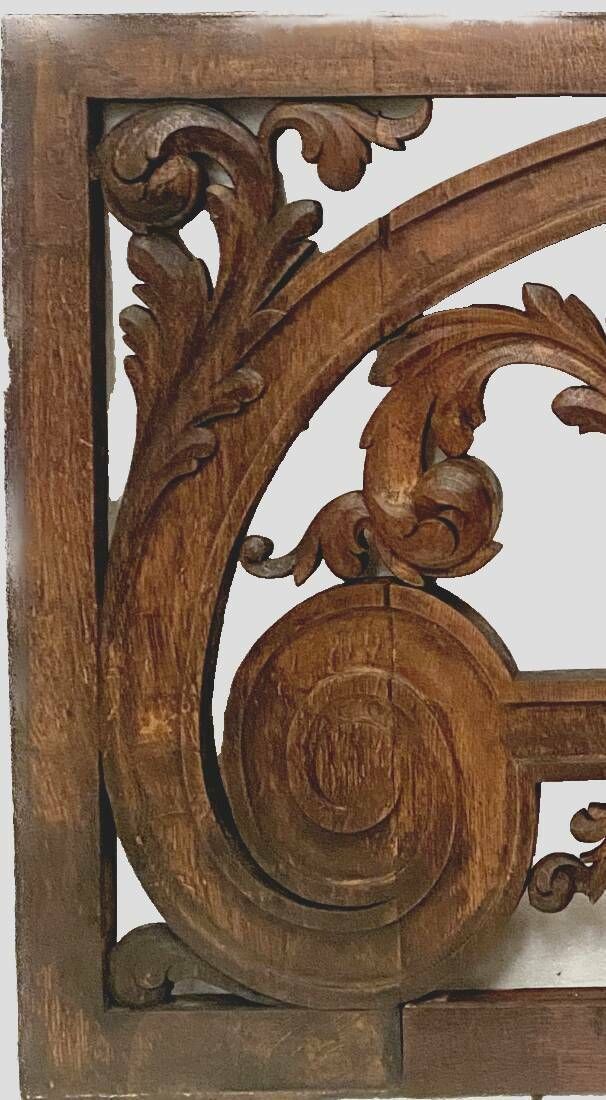 Decorative Panel In Carved Oak Wood 19th Century photo vinterior