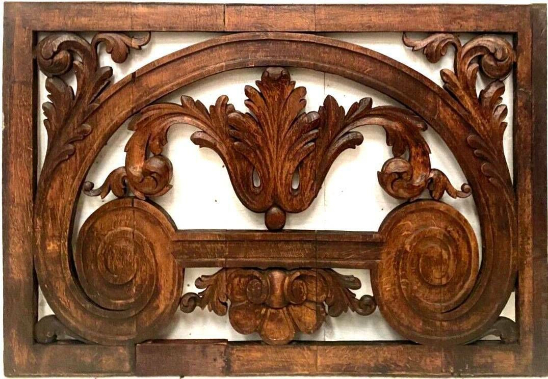 photo for sale Decorative Panel In Carved Oak Wood 19th Century