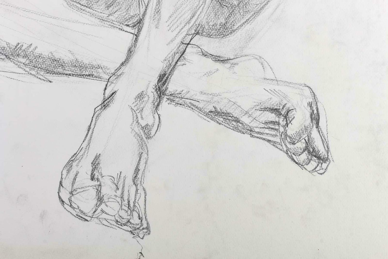 Drawing On Paper, Study Of A Nude Man, 20th Century. photo furniture