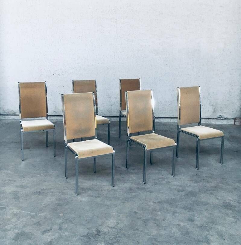Hollywood Regency Style Dining Chair Set By Romeo Rega, Italy 1970's photo vinterior