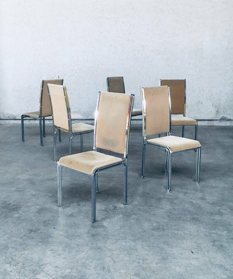 photo buy Hollywood Regency Style Dining Chair Set By Romeo Rega, Italy 1970's