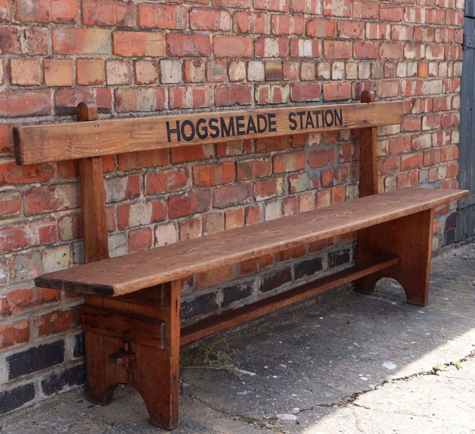 A Lovely Quality Wooden Railway Bench, Later Sign Written For Hogsmeade Station. photo buy
