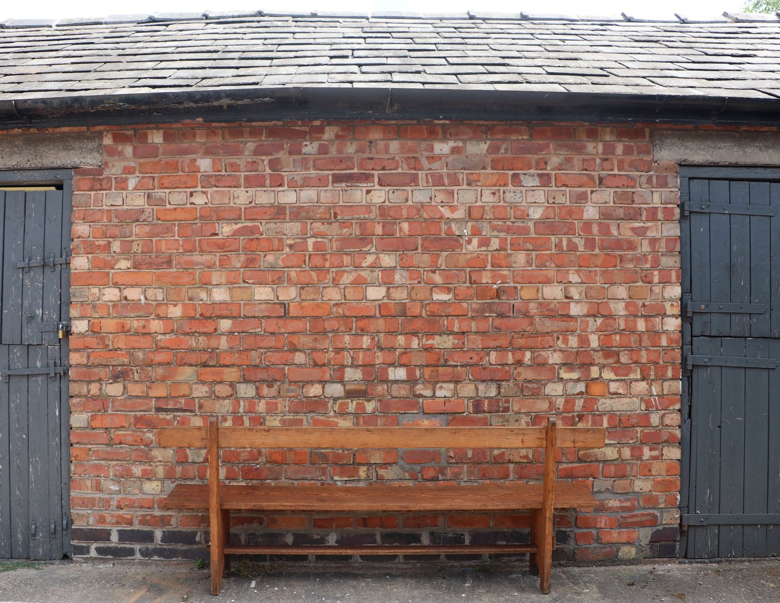 photo for sale A Lovely Quality Wooden Railway Bench, Later Sign Written For Hogsmeade Station.
