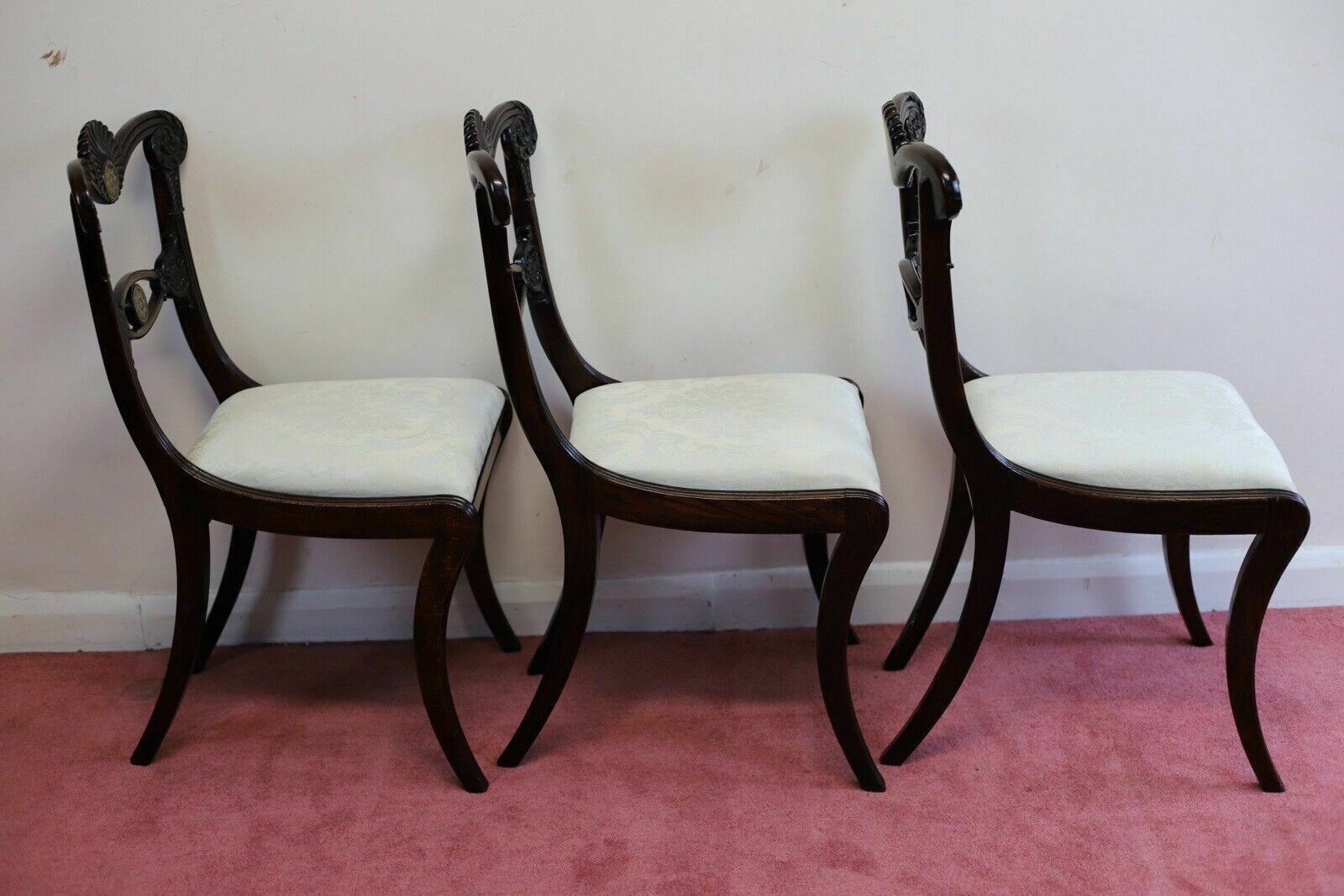 photo buy Beautiful Set Of Six Regency Rosewood And Brass Inlaid Dining Chairs