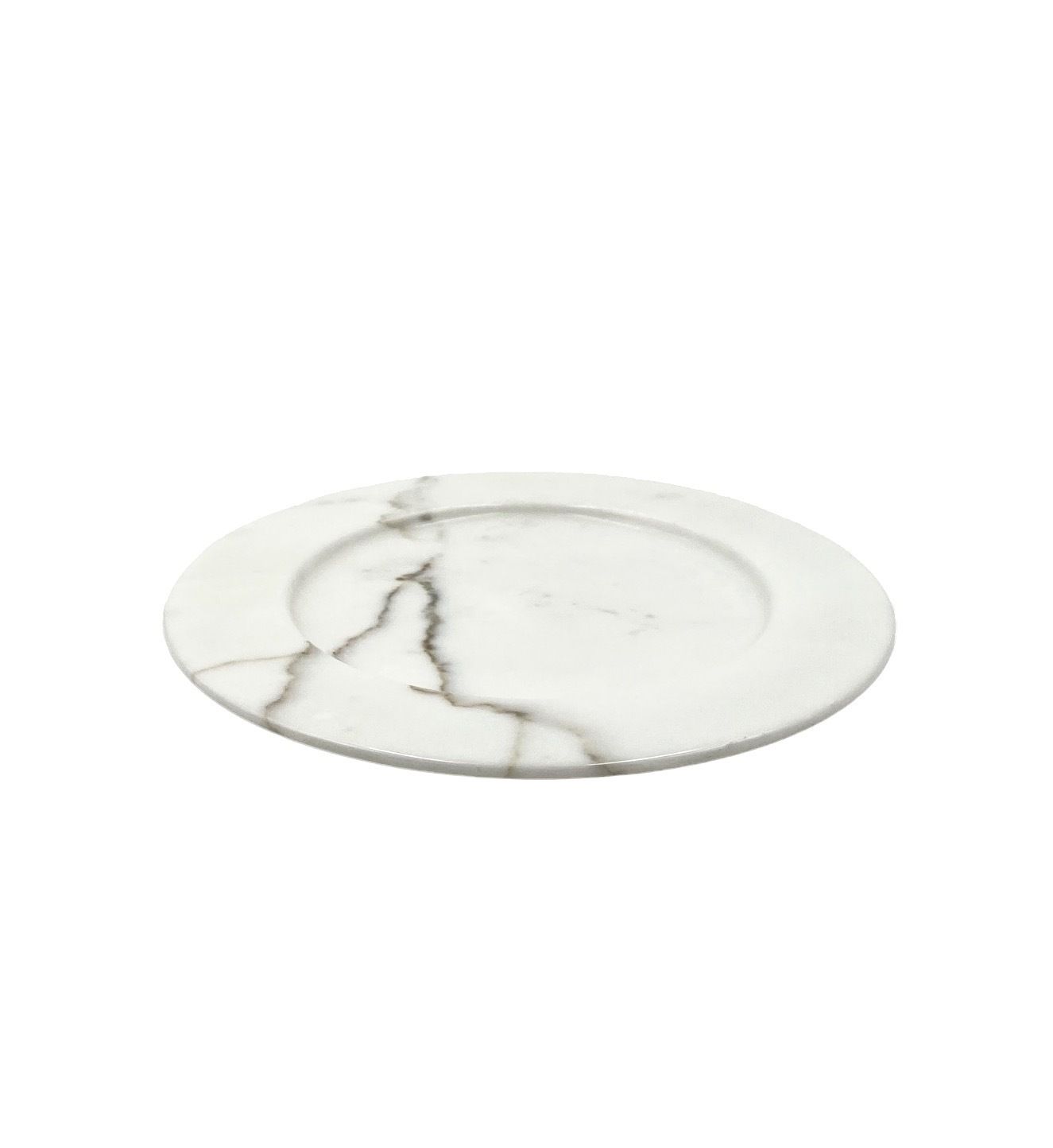 White Carrara Marble Centerpiece / Plate, Up&Up Italy, 1970s photo 300.0