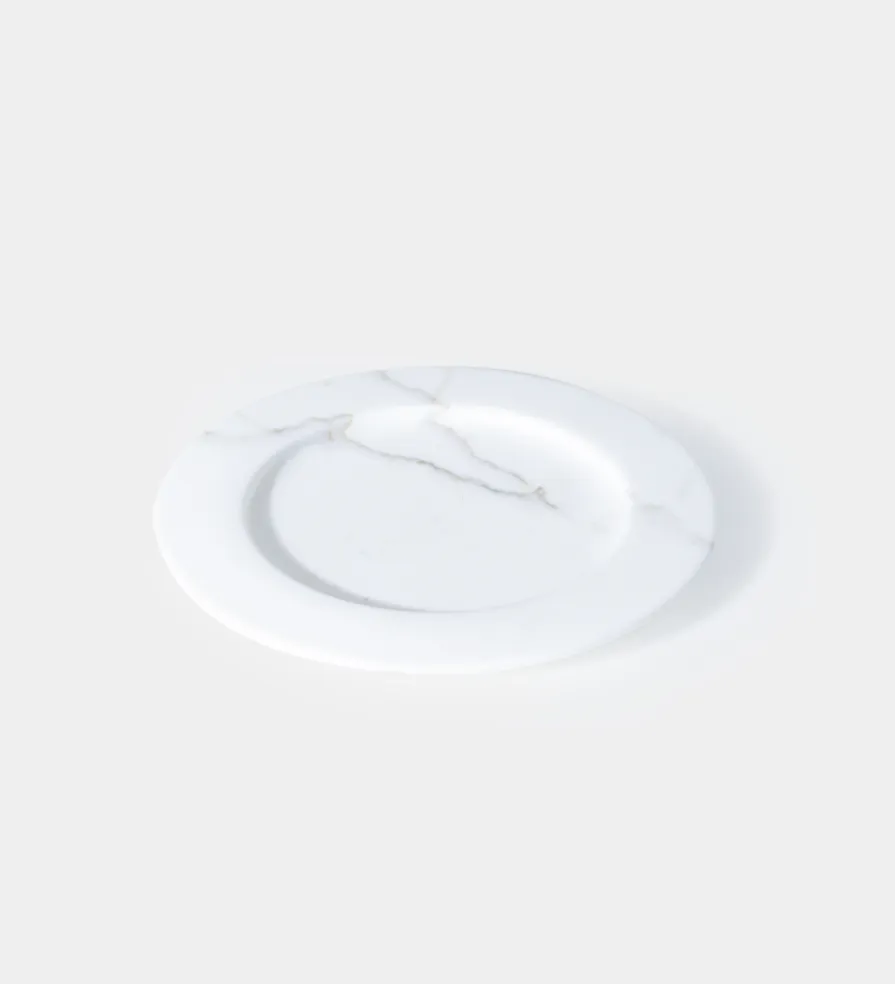 photo for sale White Carrara Marble Centerpiece / Plate, Up&Up Italy, 1970s