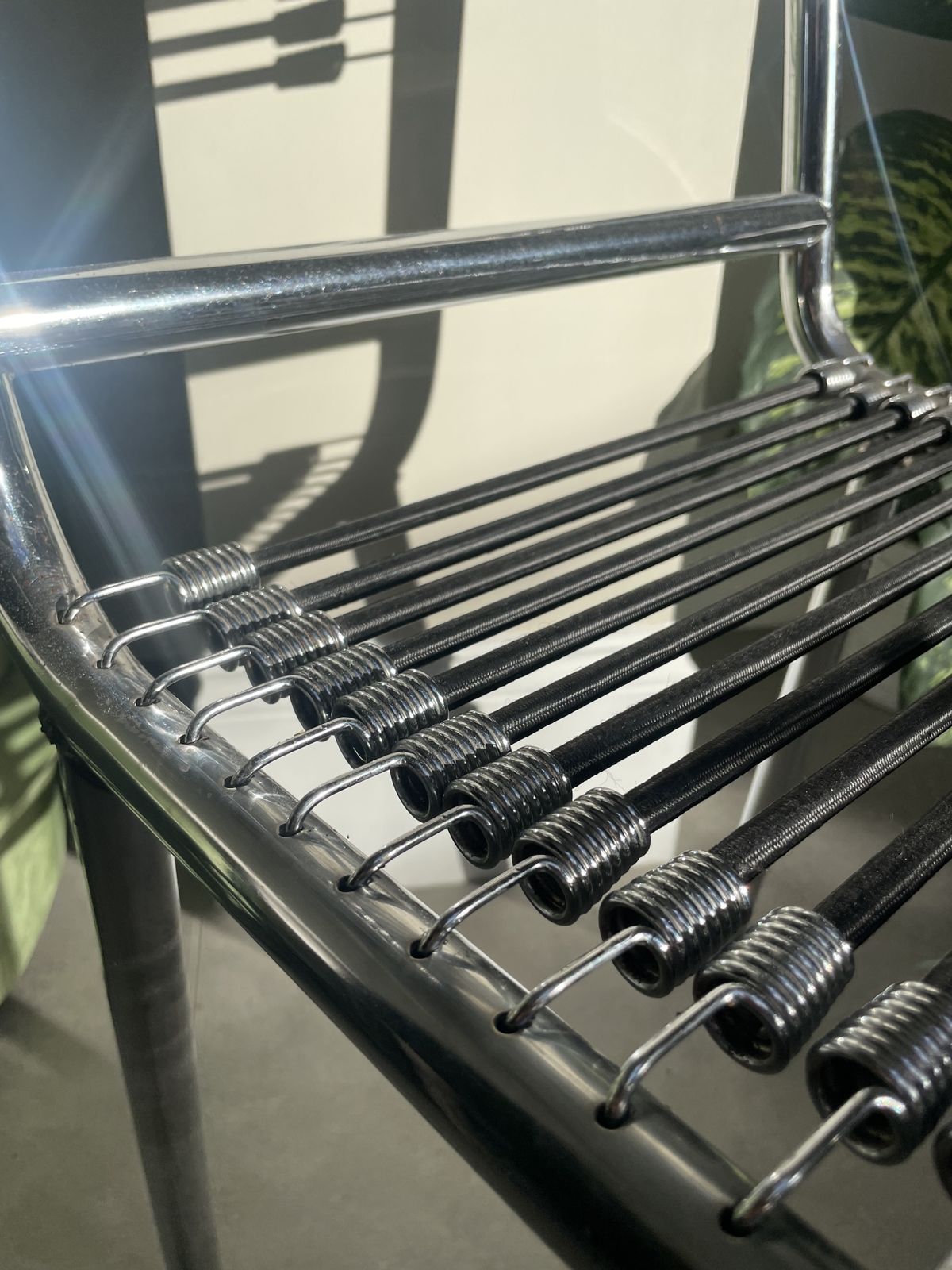 1299.0 Set Of 4 René Herbst 'Sandows' Chairs Steel And Cord Design 1928 Produced 1970s photo