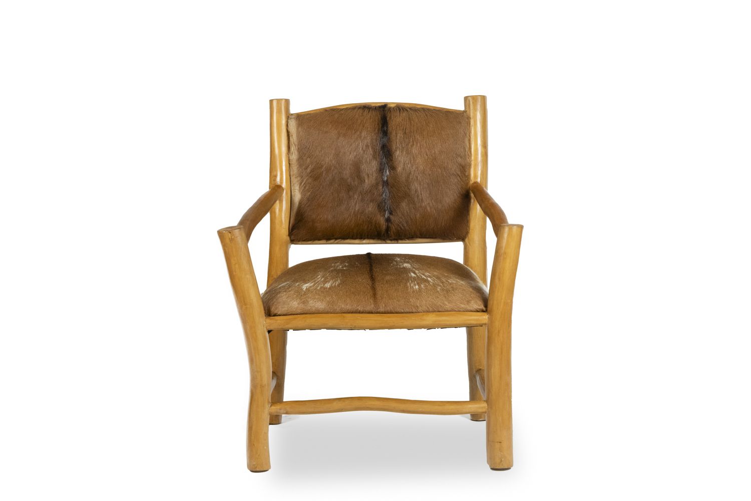 Brutalist Style Armchair In Elm And Goatskin, 1970s photo Furniture