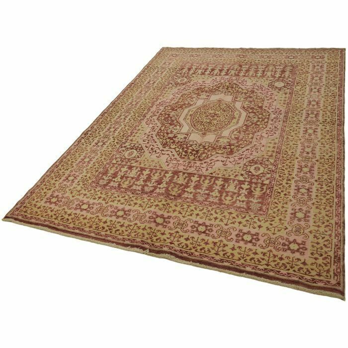 5x8 Beige Oushak Vloerkleed   44459, 2010s photo vinterior