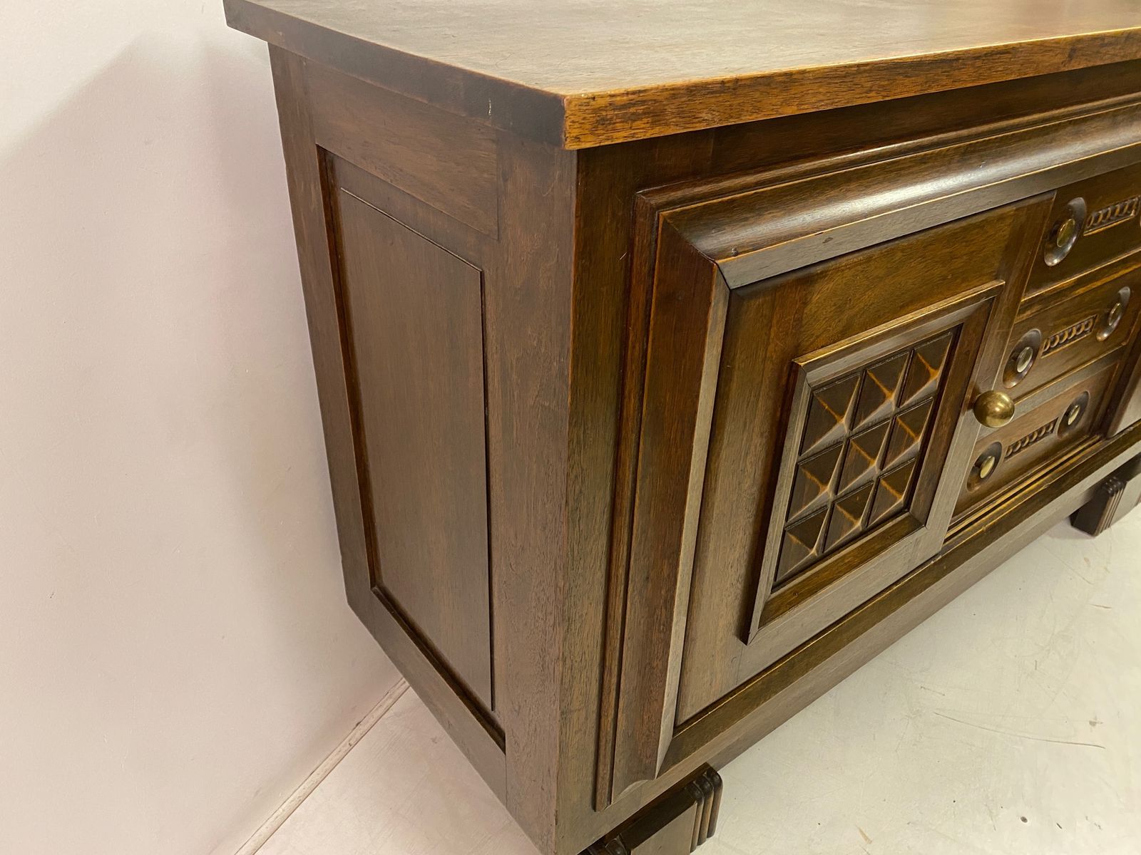 photo for sale French 1940s Brutalist Oak Sideboard