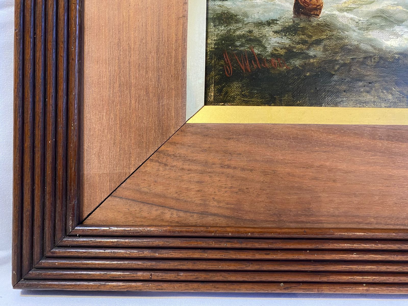 Oil Painting   19th Century Seascape Signed J Wilson photo furniture