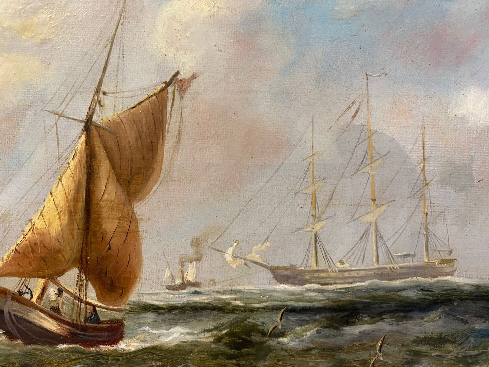 Oil Painting   19th Century Seascape Signed J Wilson photo buy