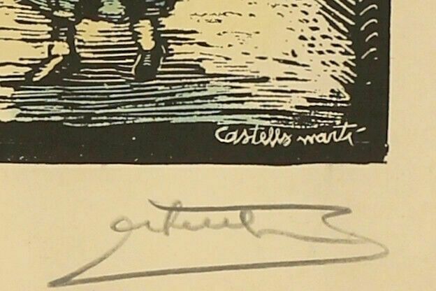 Woodblock Print By Juan Castells Marti. Titled "Navarra" photo for sale