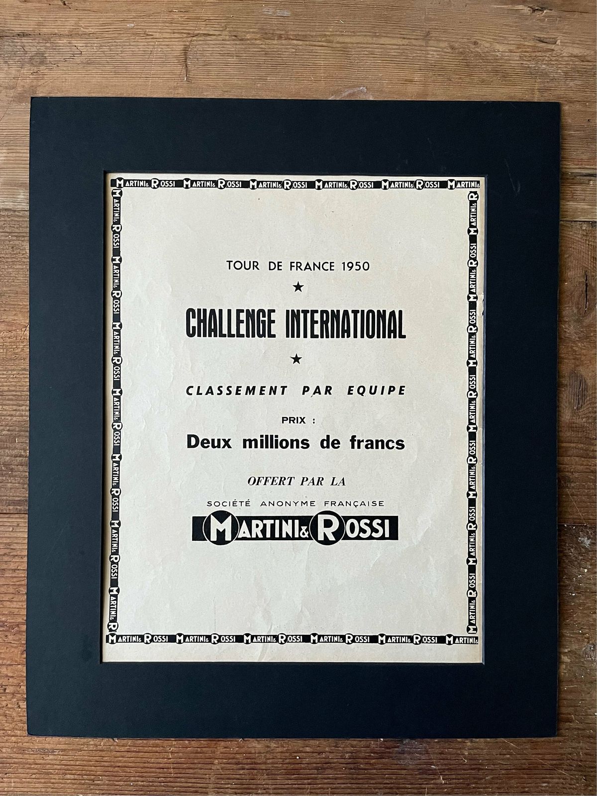 1950 Martini Tour De France Vintage Advertisement