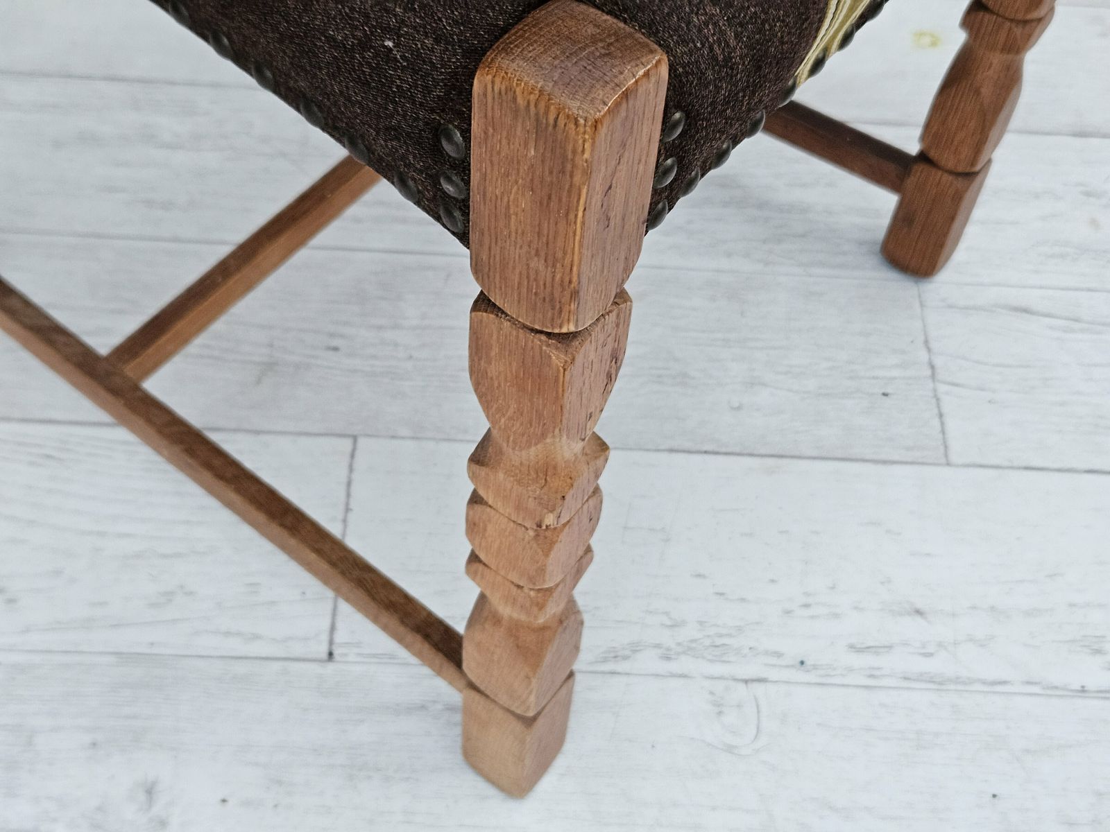 Meubels Ca. Jaren 1970 – Set Van 6 Deense Eetkamerstoelen, Goede Staat, Eikenhout. photo