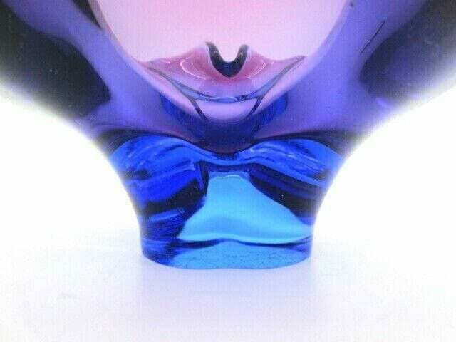 photo for sale Purple And Blue Art Glass Bowl Dish Freeform Sommerso Chribska