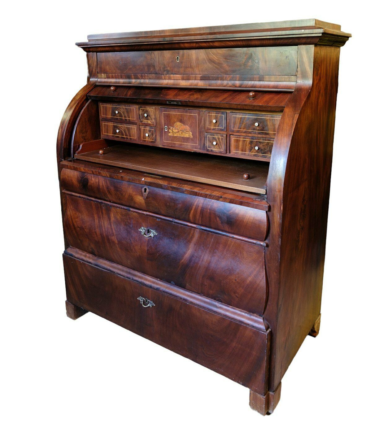 Chatol In Mahogany With Four Drawers & Intarsia From 1820s photo furniture
