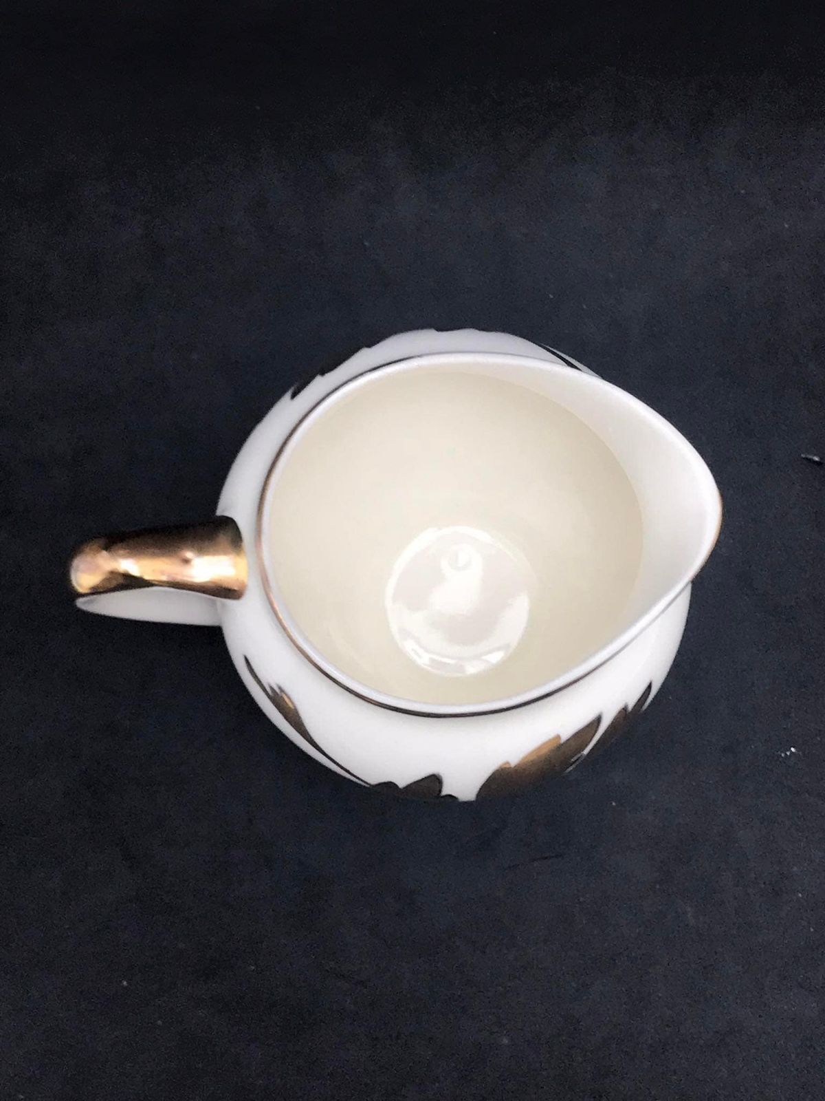 Creamer Small Milk Jug Tiny Gold Leaf Pattern Art Deco Empire China England Royale Kenwood China Replacement Ancient China Hostess Gift photo for sale