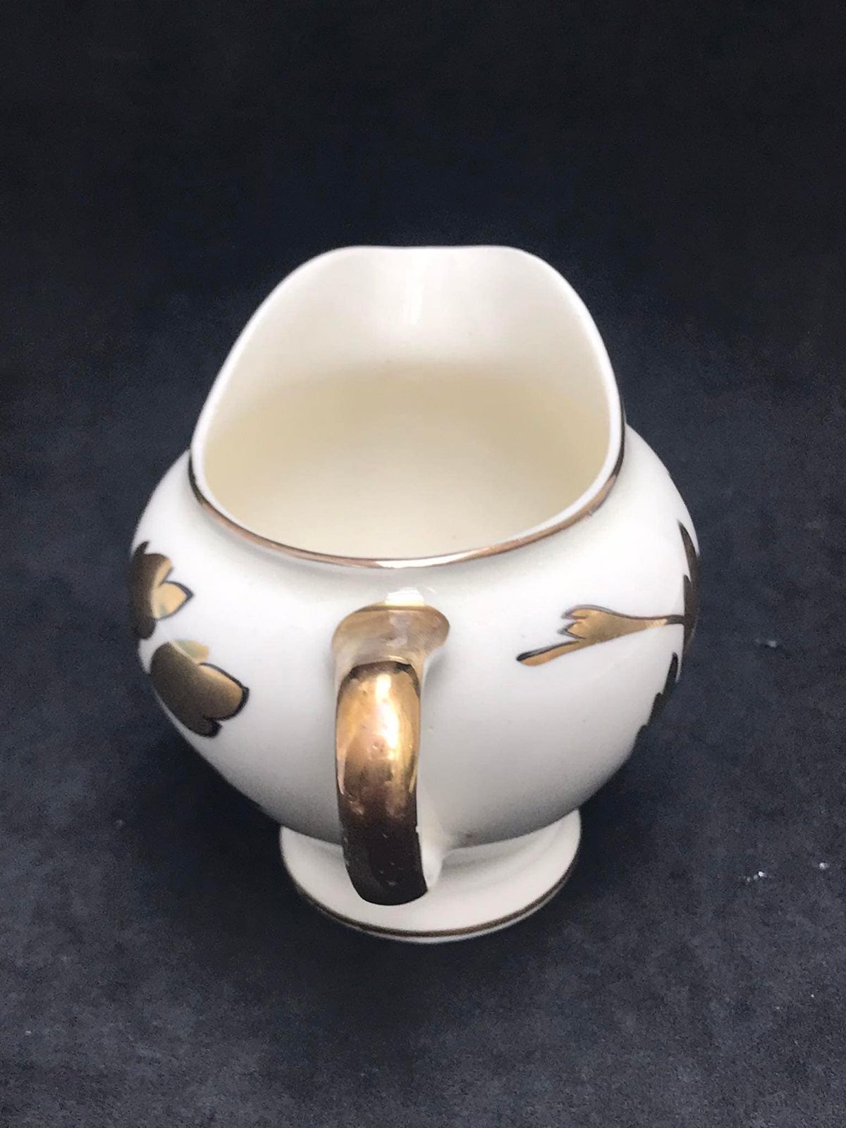 Creamer Small Milk Jug Tiny Gold Leaf Pattern Art Deco Empire China England Royale Kenwood China Replacement Ancient China Hostess Gift photo Home Decor
