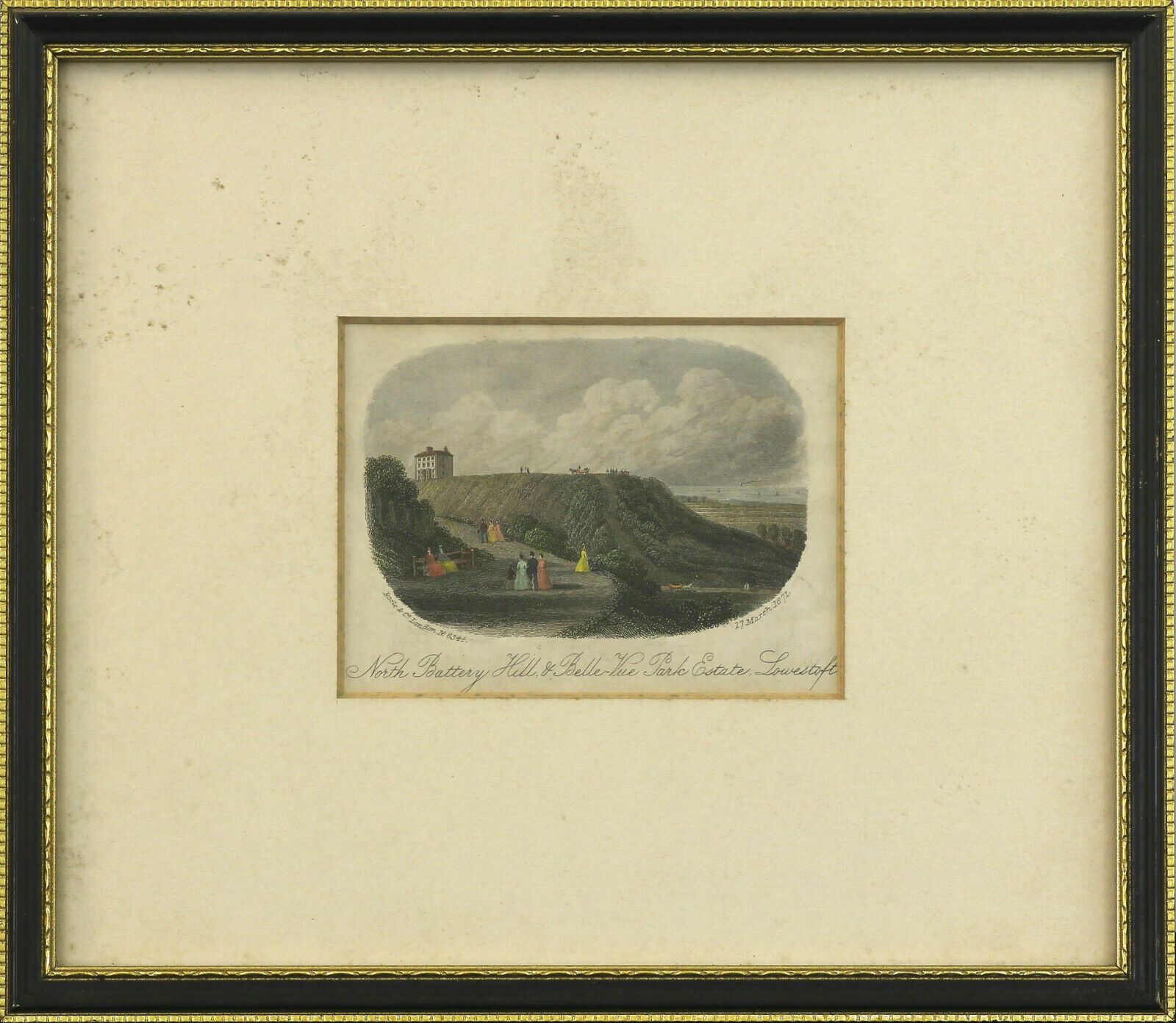 Vignette Engraving Titled North Battery Hill & Belle Vue Park Estate, Lowestoft