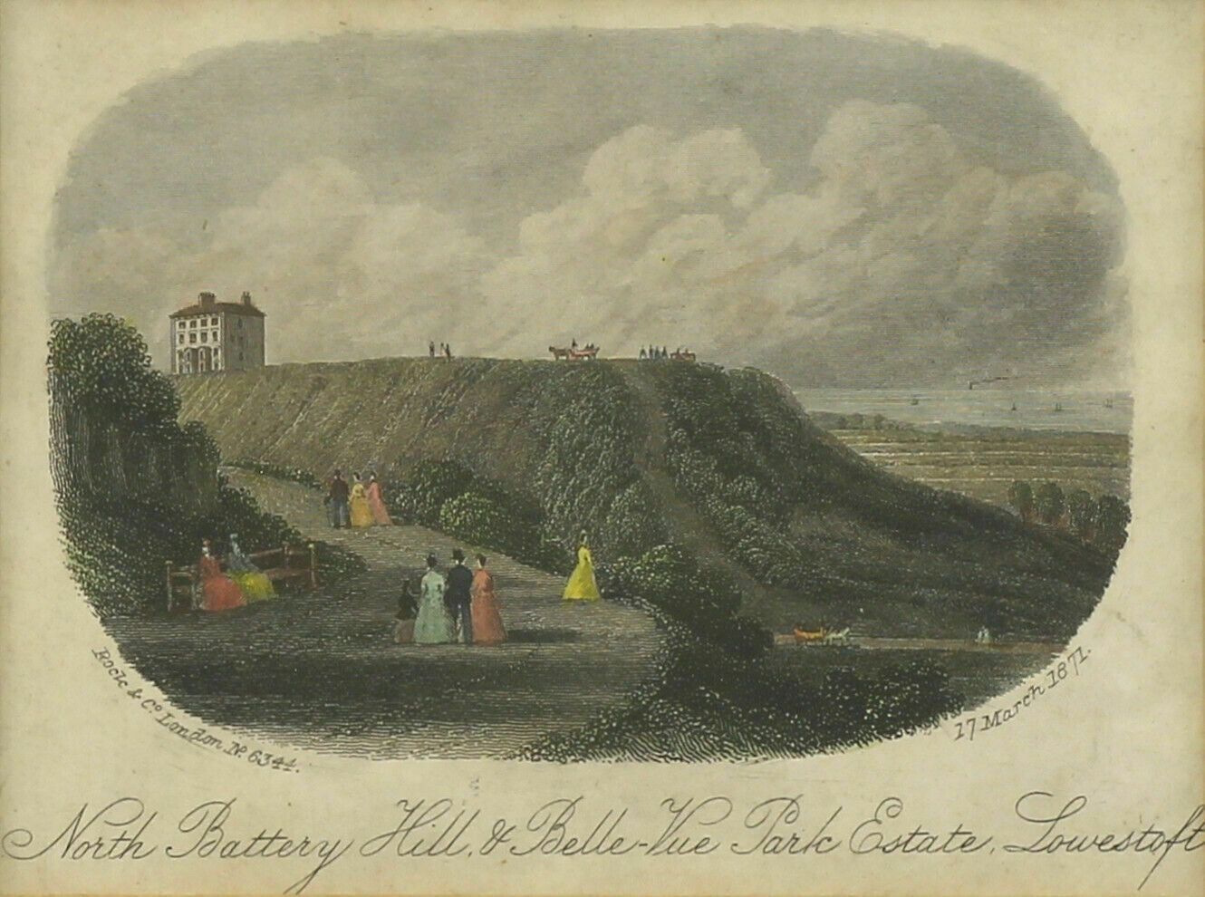 Vignette Engraving Titled North Battery Hill & Belle Vue Park Estate, Lowestoft photo furniture