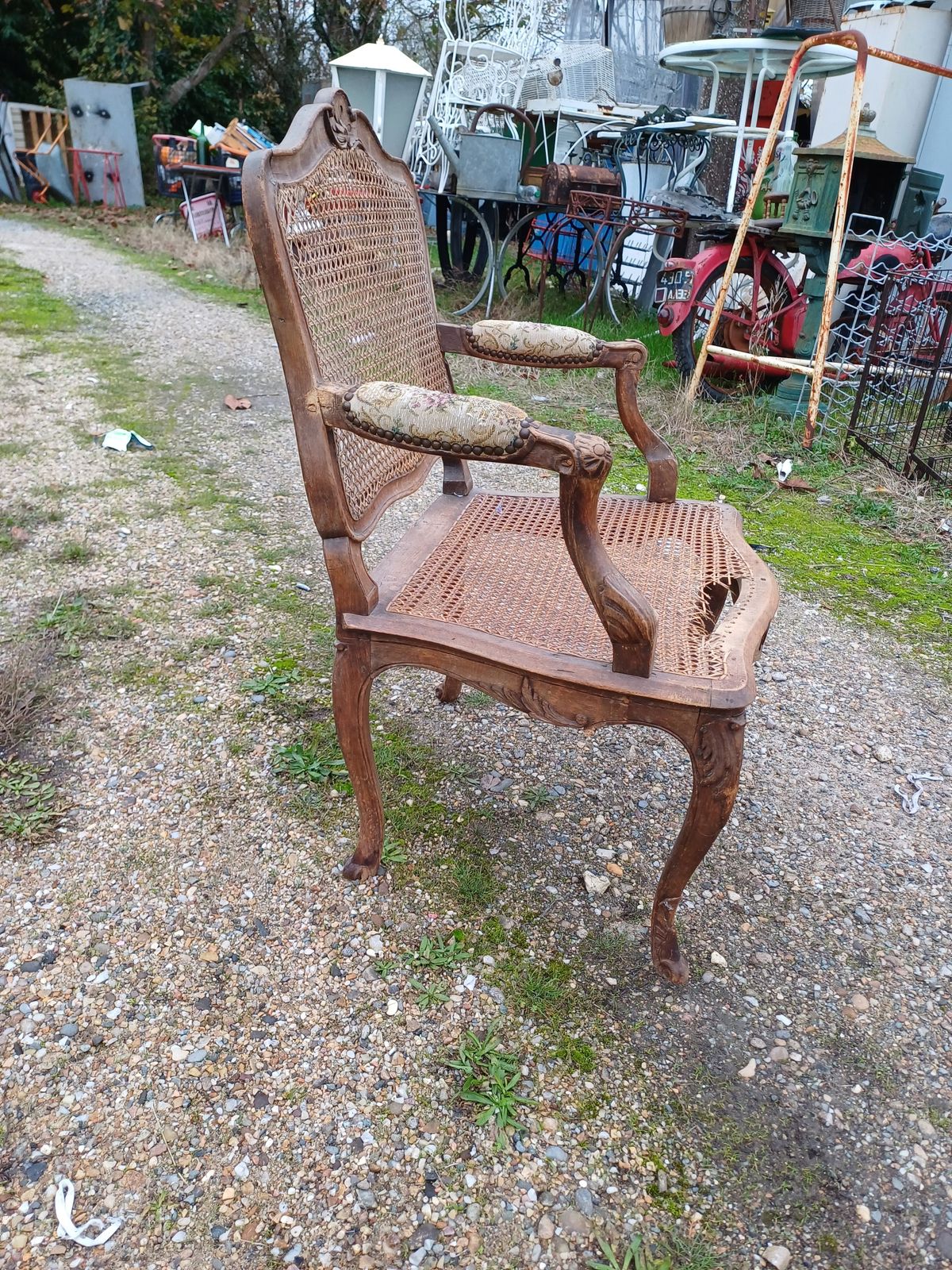 Louis Philippe Armchair Wood And Cannage photo 66.0