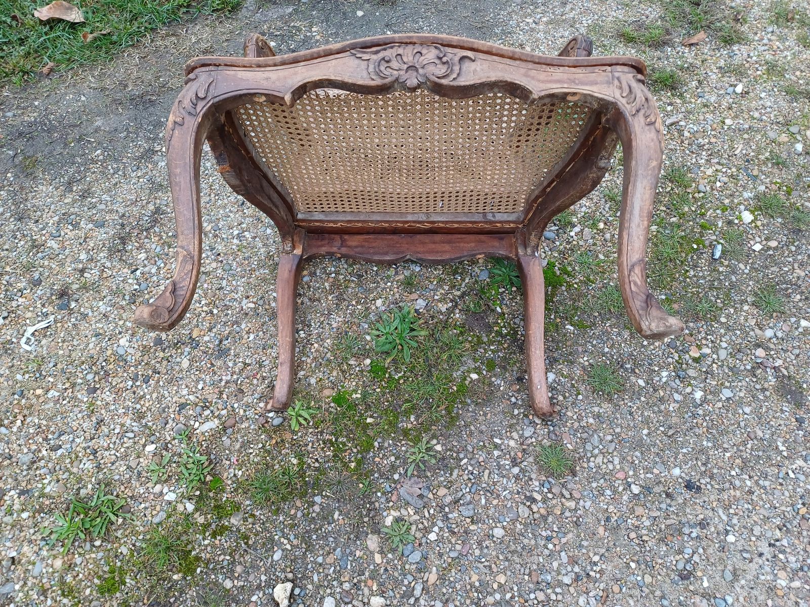 Louis Philippe Armchair Wood And Cannage photo vintage