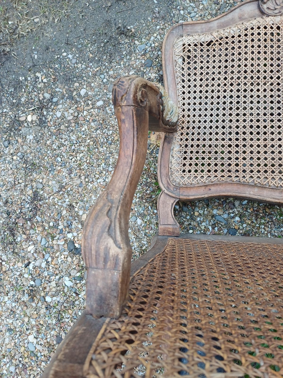Furniture Louis Philippe Armchair Wood And Cannage photo