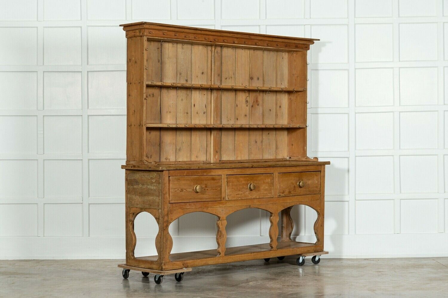 Large 19thc Irish Pine Potboard Dresser photo furniture