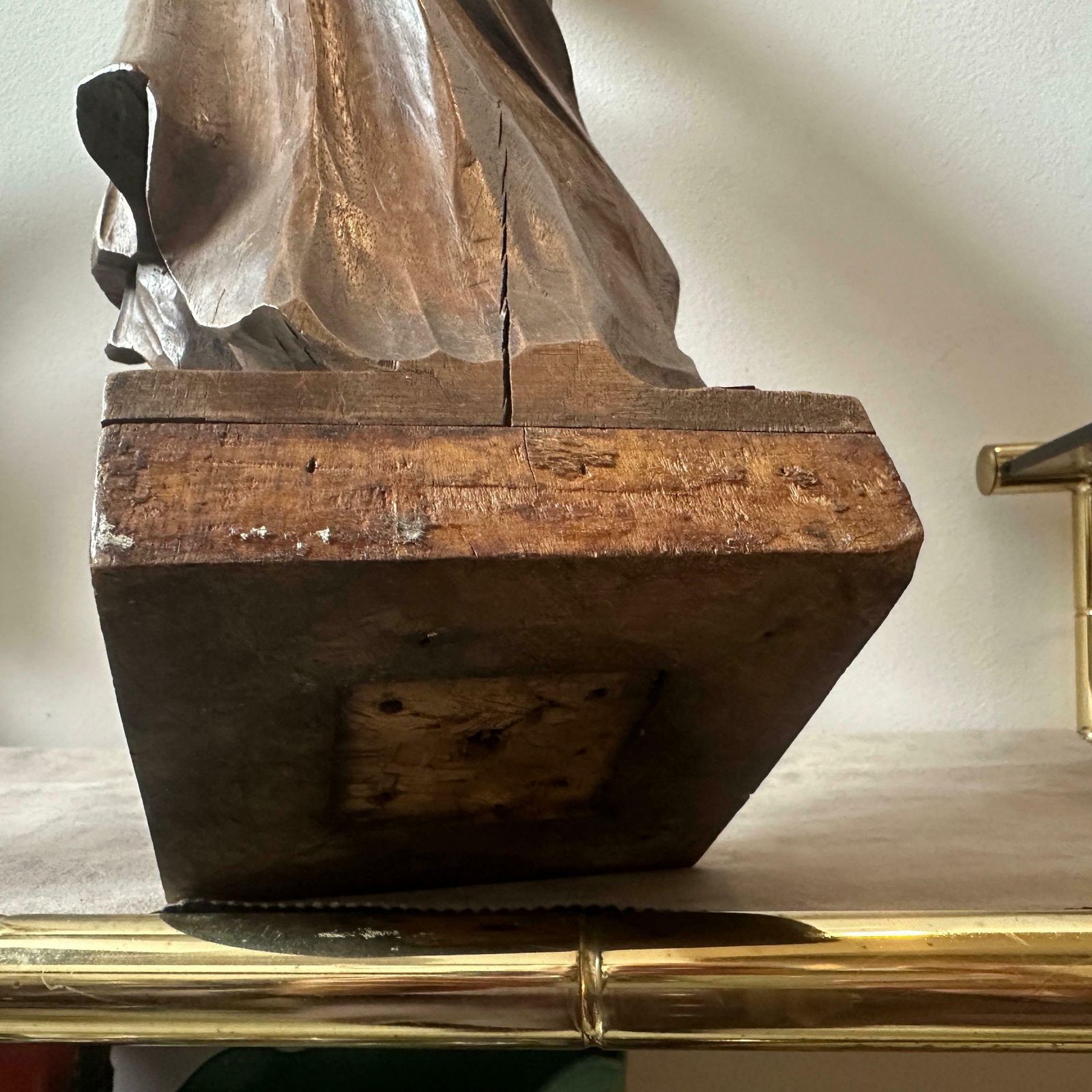 1850s Neoclassical Hand Carved Walnut Italian Sculpture Of A Roman Bather photo vintage