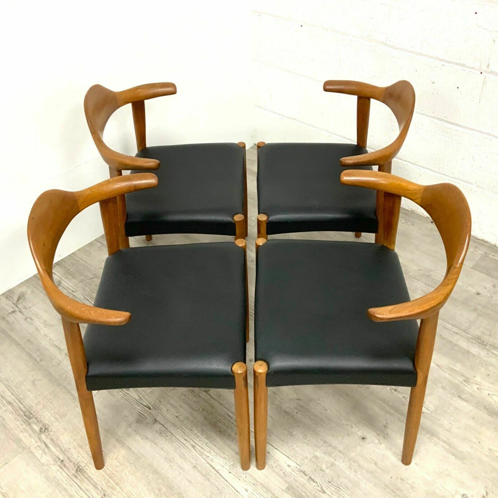 Set Of 4 Danish Teak “Bull Horn” Model 69 Dining Chairs By Harry Ostergaard photo 2495.0