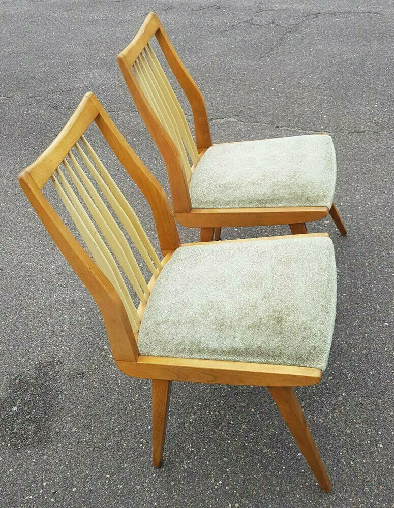 Wooden Dining Boomerang Chairs With Sprout Back, 1950s, Set Of 2 photo for sale