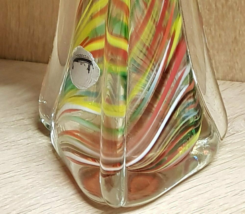 Mid Century Murano Glass Vase With Stripes photo 390.0