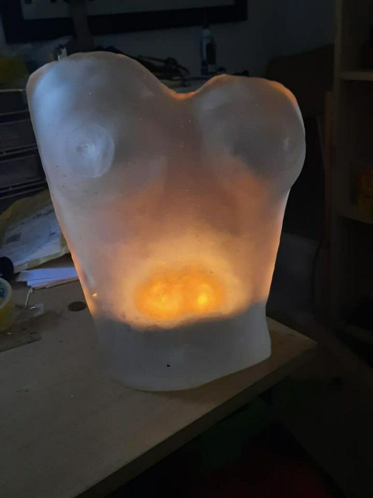 Art Nouveau Or Art Deco Period Piece Of Very Heavy Solid Frosted Glass   Female Form photo Home Decor