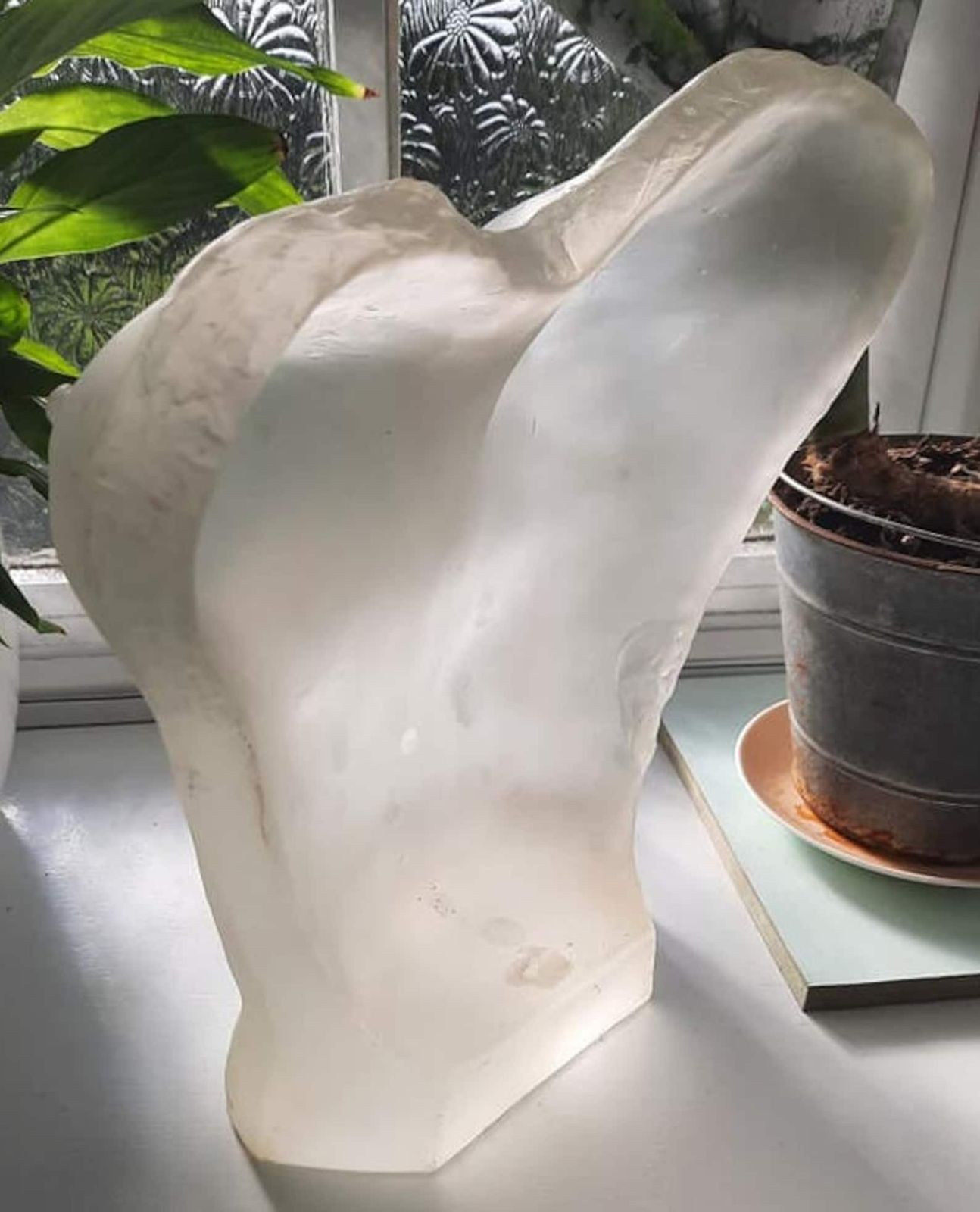 photo furniture Art Nouveau Or Art Deco Period Piece Of Very Heavy Solid Frosted Glass   Female Form