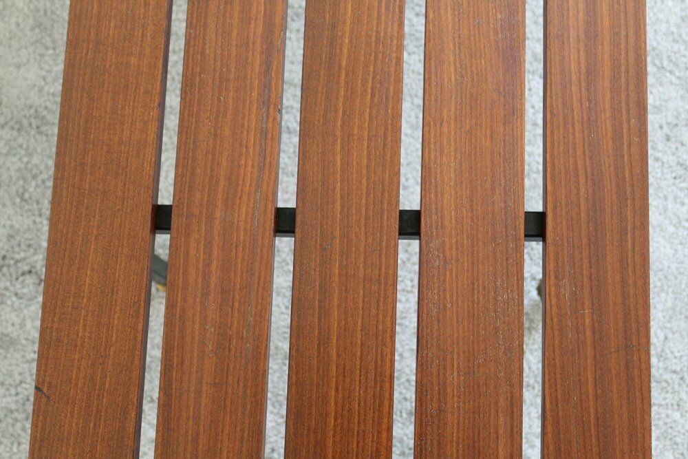 Bench In Rosewood And Metal, Italy, 1970s photo furniture