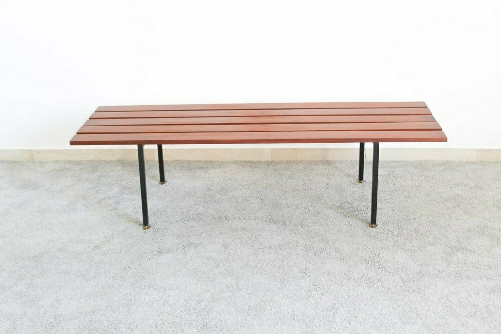 Furniture Bench In Rosewood And Metal, Italy, 1970s photo
