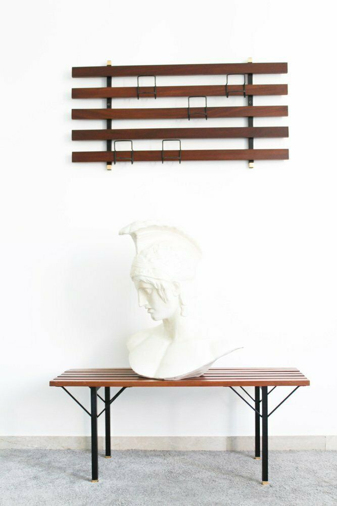 Rosewood Benches With Shelves, Italy, 1970s, Set Of 2 photo buy