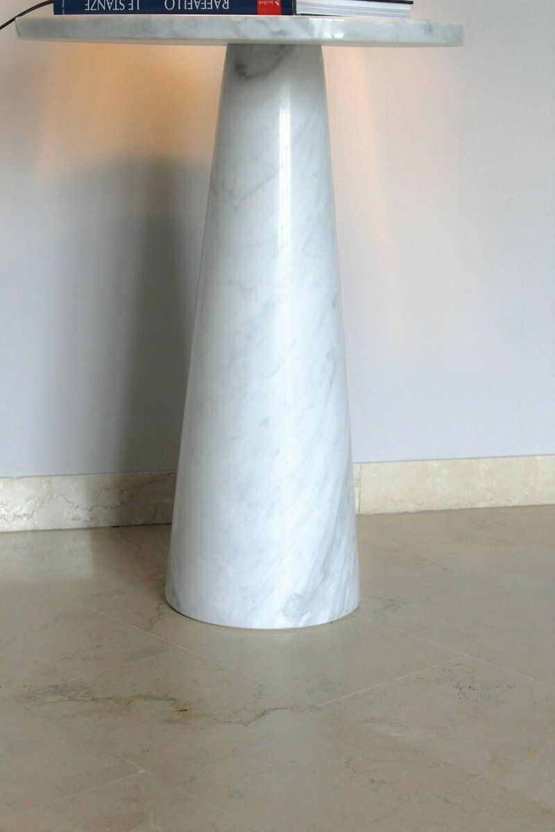 Italian White Carrara Marble Eros Coffee Table By Angelo Mangiarotti, 1970s, Set Of 2 photo buy