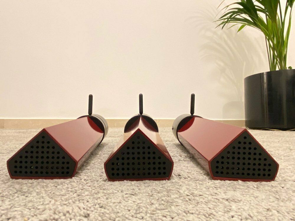 Italian Burgundy Wall Lamps By Gianfranco Frattini, 1980s, Set Of 3 photo 651.0