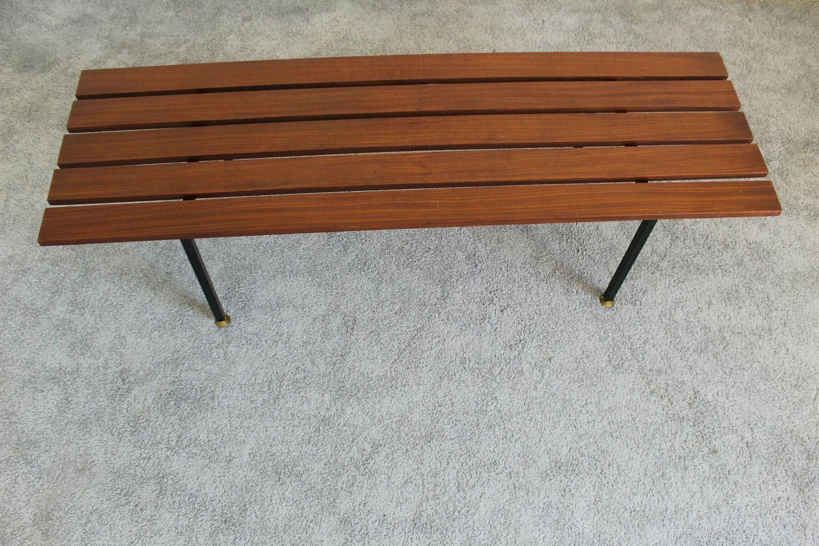 Bench In Rosewood And Metal, Italy, 1970s photo Furniture