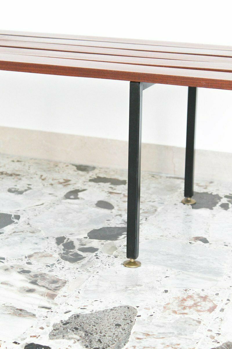 photo furniture Bench In Rosewood And Metal, Italy, 1970s