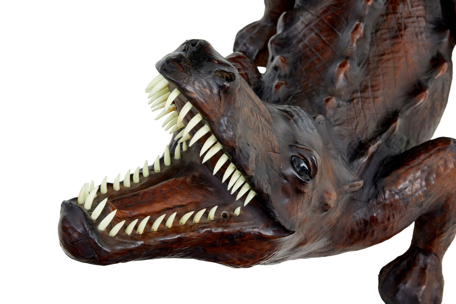 20th Century Decorative Leather Model Of A Crocodile photo 875.0