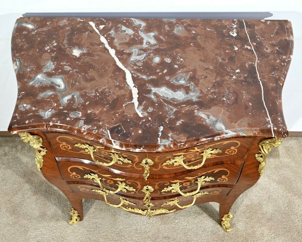 Small Commode Tomb In Rosewood And Violet Wood, Louis XIV Louis XV Transition Style – Early 20th Century photo vinterior