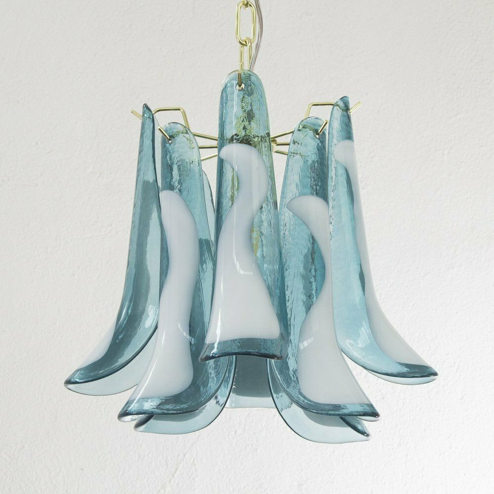 Petal Pendant Lamp In Black And White Murano Glass, 1990s photo 551.0