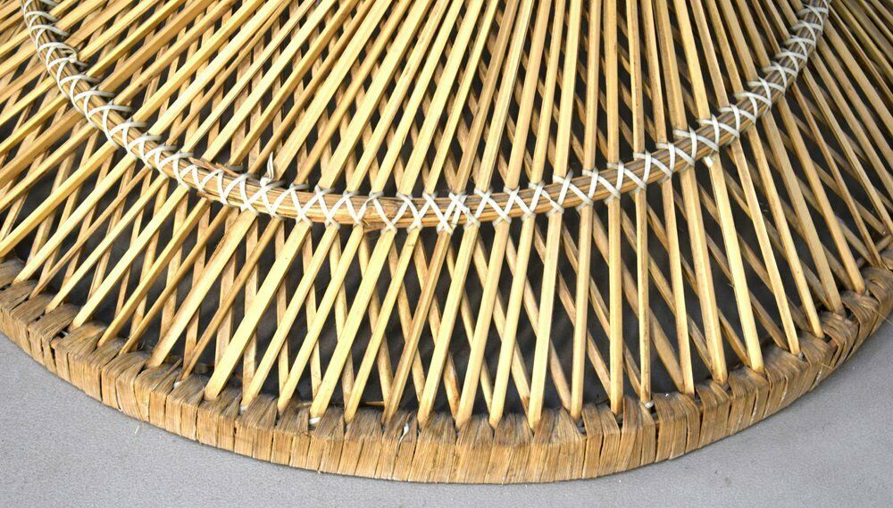 Straw And Smoked Glass Coffee Table, Italy, 1970s photo buy