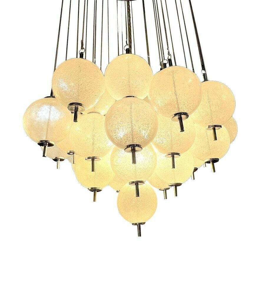 A Wonderful Orignal 1960s Italian Murano Glass Ceiling Light By Venini photo vintage